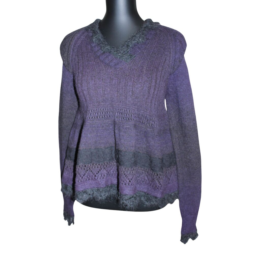 Vintage 90s Jean Paul Gaultier Maille Purple Wool Sweater